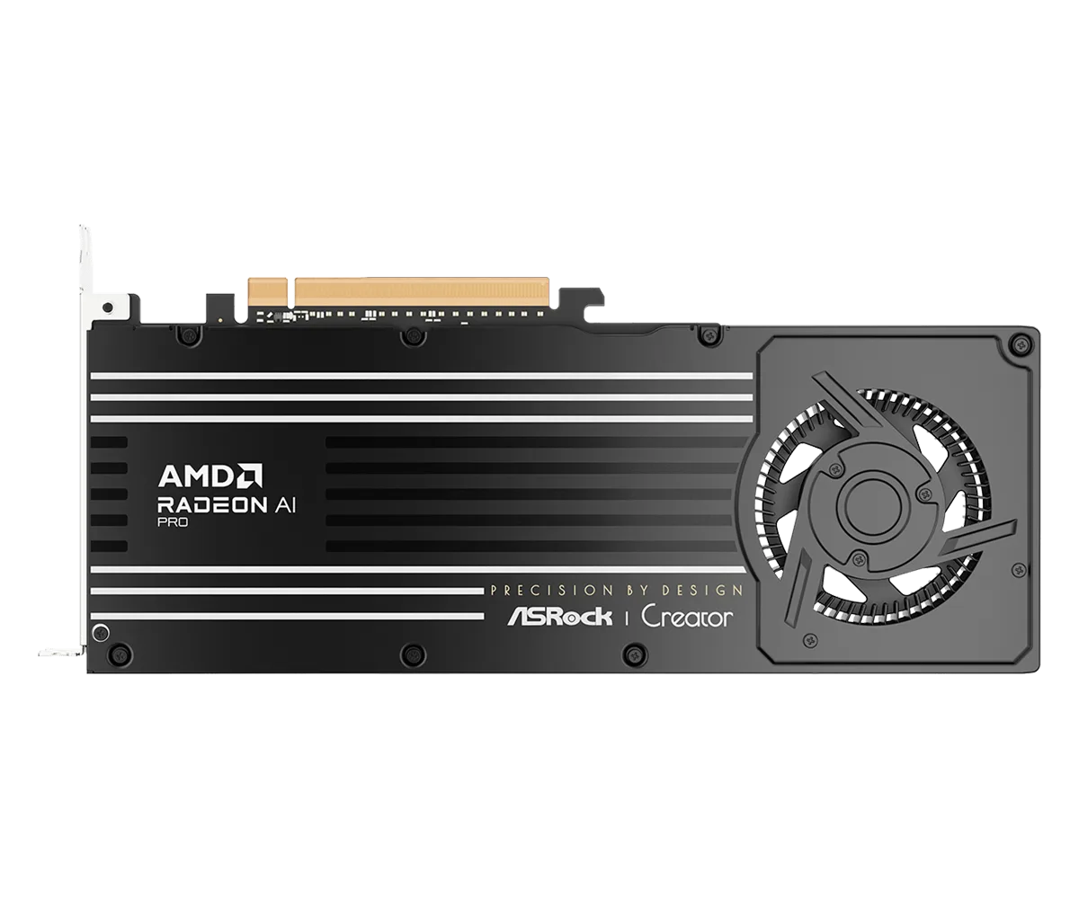 ASRock Creator Radeon AI Pro R9700 trong hệ thống workstation AI inference