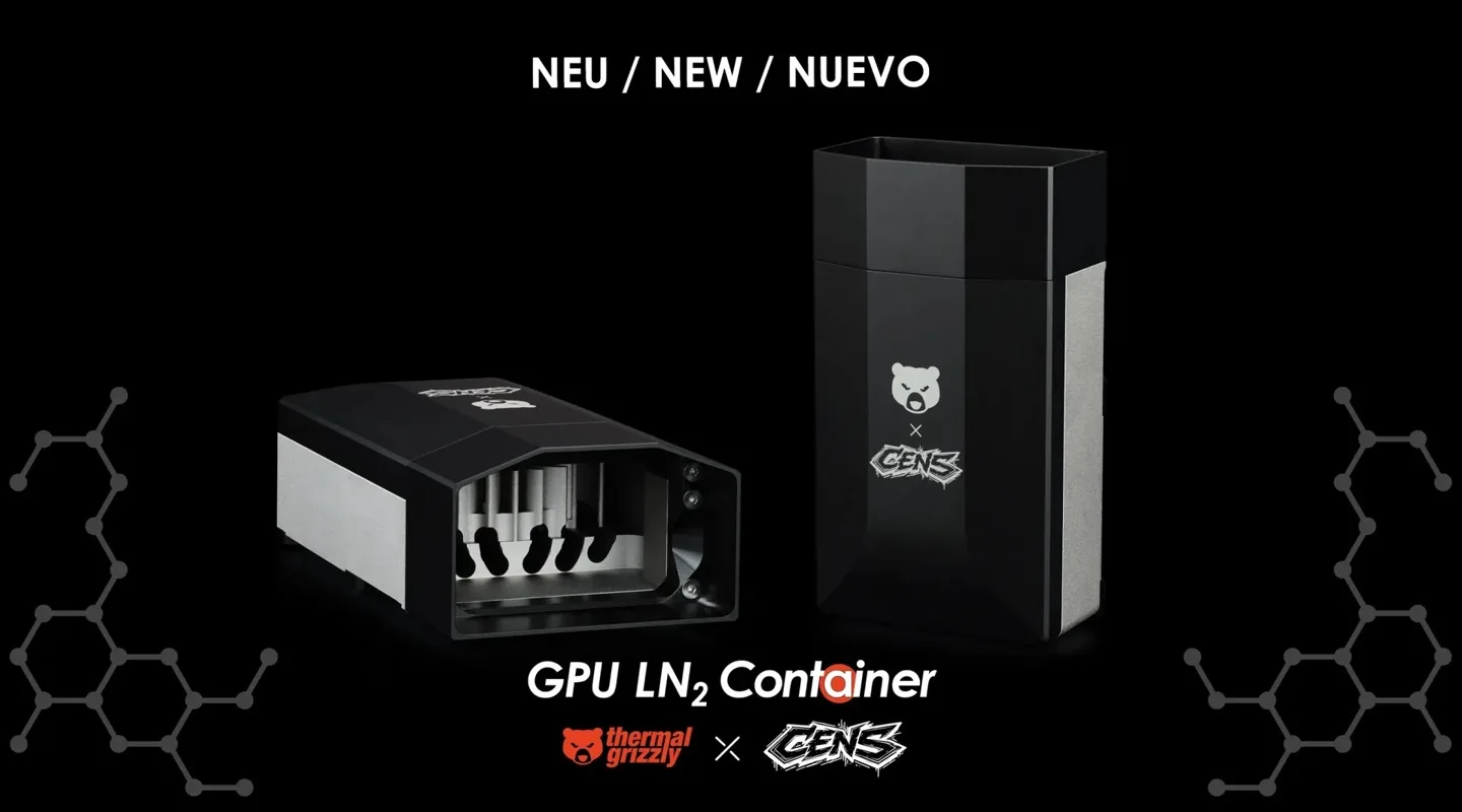 Thermal Grizzly TG x CENS LN2 Container thiết kế chuyên dụng cho GPU